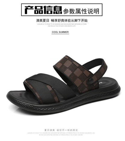 Men's high quality casual sandals summer outdoor waterproof anti slip soft sole comfort beach shoes fashion Lazy Driving slipper