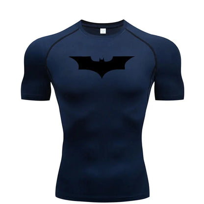 Bat Printed Men's Tight T-Shirt Running Compression Compression T Shirt Gym Fitness Jogging Short Sleeve Male Casual Shirt Tops NovaCart
