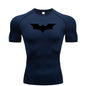 Bat Printed Men's Tight T-Shirt Running Compression Compression T Shirt Gym Fitness Jogging Short Sleeve Male Casual Shirt Tops NovaCart