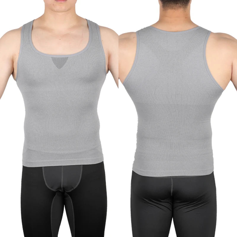 Mens Slimming Body Shaper Chest Compression Shirts Tummy Control Shapewear Gynecomastia Abdomen Slim Vest Waist Trainer Corset NovaCart