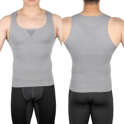 Mens Slimming Body Shaper Chest Compression Shirts Tummy Control Shapewear Gynecomastia Abdomen Slim Vest Waist Trainer Corset NovaCart