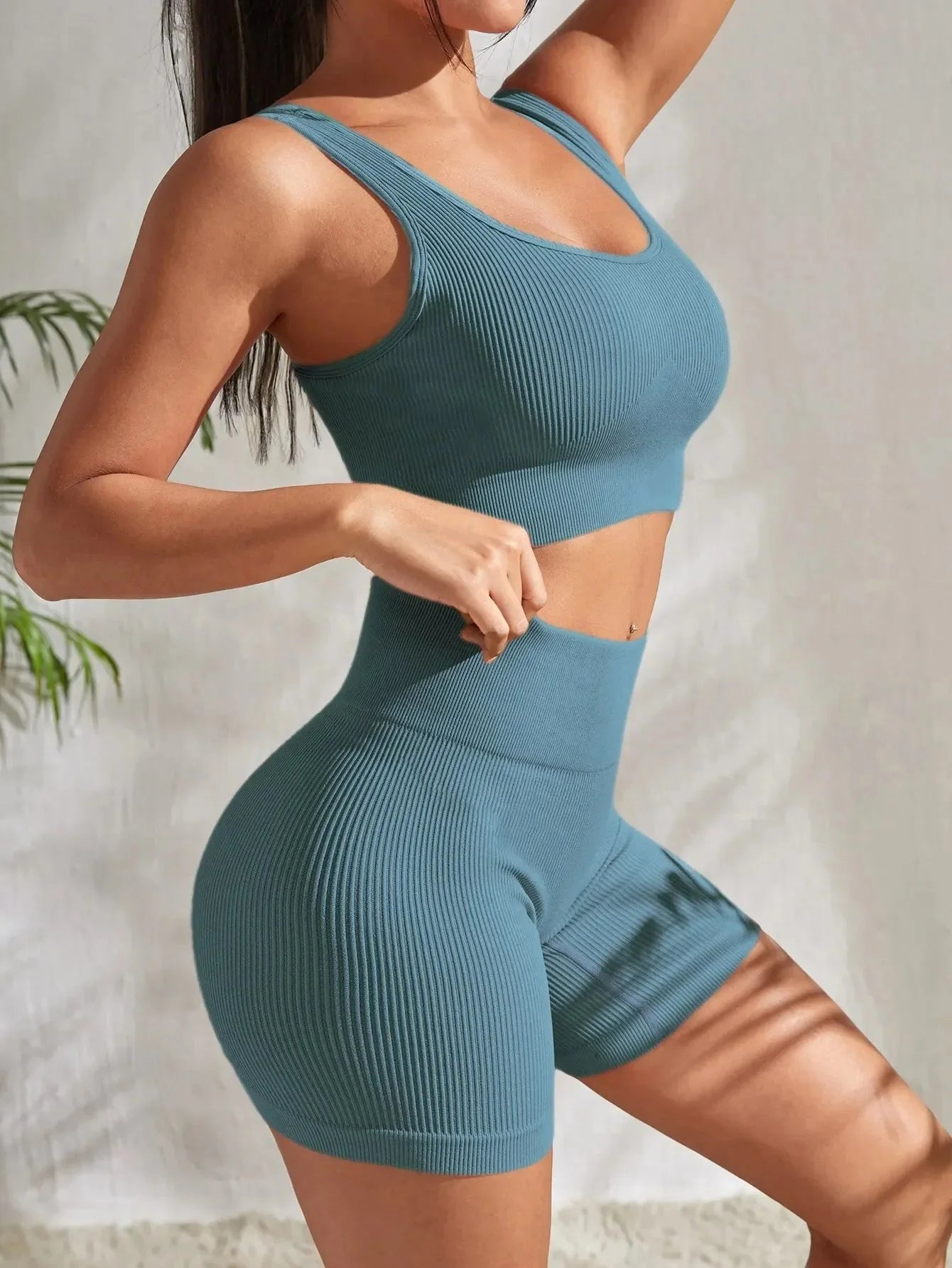 Women's Seamless Ribbed Yoga Set FitiqueFit