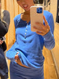 Six Buttons Ribbed Long Sleeve T-shirts Women Spring Round Neck Cotton Slim Tee Top Female Sweet Cute Pink Tshirt Y2k Tops New NovaCart
