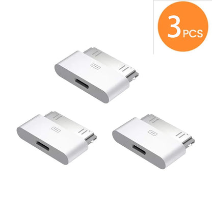2pc Lighting To 30Pin Adapter 8Pin Male To 30 Pin Female Charging Sync ConverterFor IPhone 4 4S IPad 2 3 IPod Touch ChargerCable Pi-Mart