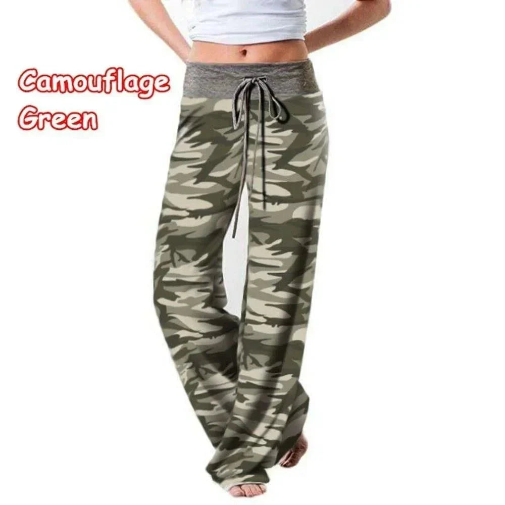 Plus Size Wide-Leg Drawstring Lounge Pants Casual Comfort FitiqueFit
