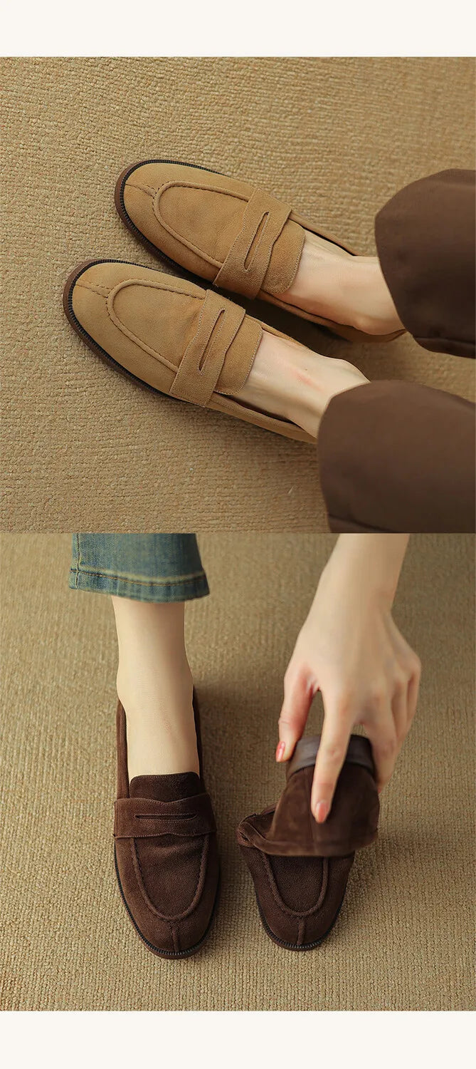 Shoes for Women 2024 Summer Brown Casual Flats Ladies Shoe Fashion Suede Loafers Soft Sole Non-Slip Feminino Zapatos Mujer NovaCart