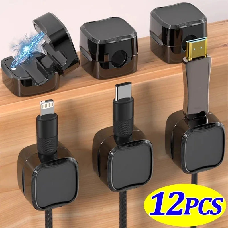 Magnetic Cable Clip Cable Holder,Adhesive Wire Keeper Cord Cable Organizer ,Usb Charging Line Winder For Office Desktop Home Pi-Mart