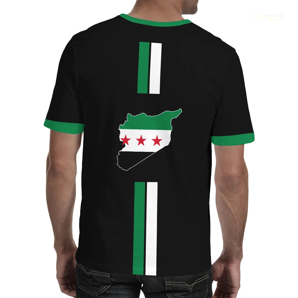 Syria Football T-Shirt Summer Sports Breathable Quick-drying Men's Tops Syrian Flag Map Print Short Sleeve Jersey Kid's Clothes NovaCart