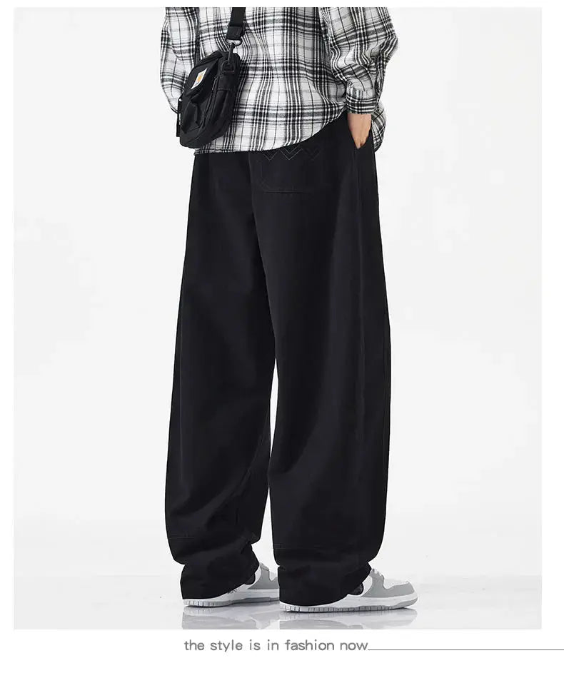 HIQOR High Quality 100% Cotton Work Pants Men Casual Straight Trousers Y2K Man Plus Size Cargo Pants Fashion Solid Workout Pants NovaCart