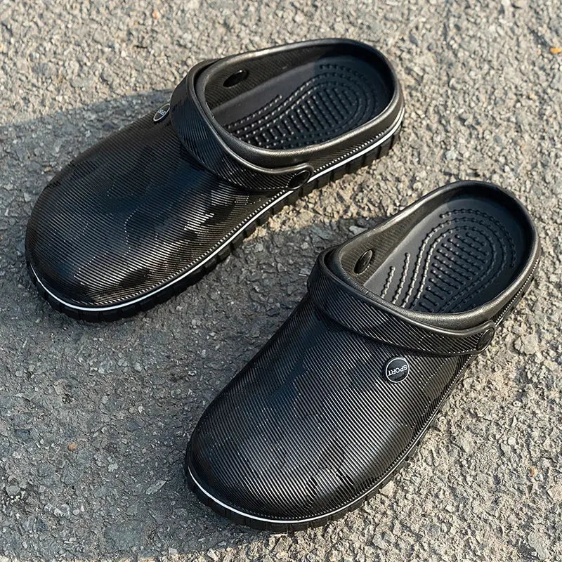 Lightweight Chef Shoes Closed Toe Rubber Sandals Men Clogs Garden Shoes Barefoot Zuecos Hombre Cholas Man Summer Beach Shoes NovaCart