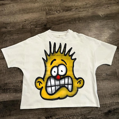 Chic American Anime Cartoon Street Hip-hop Cotton Men's Fashion Loose T-shirt Graphic T Shirts Streetwear Harajuku Unisex NovaCart