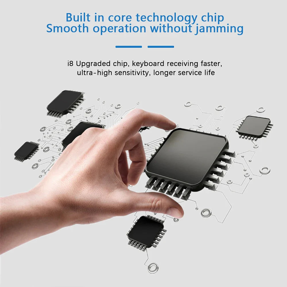 2.4G Air Mouse with Touchpad Keyboard i8 Arabic French Spanish Russian Backlit Mini Wireless Keyboard for PC Android TV Box Pi-Mart