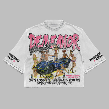 Womens Y2k Grunge Shirts Baggy Rhinestone Crew Neck Short Sleeves Harajuku Vintage Girls Clothes Hip Hop Graphic Print T Shirts NovaCart