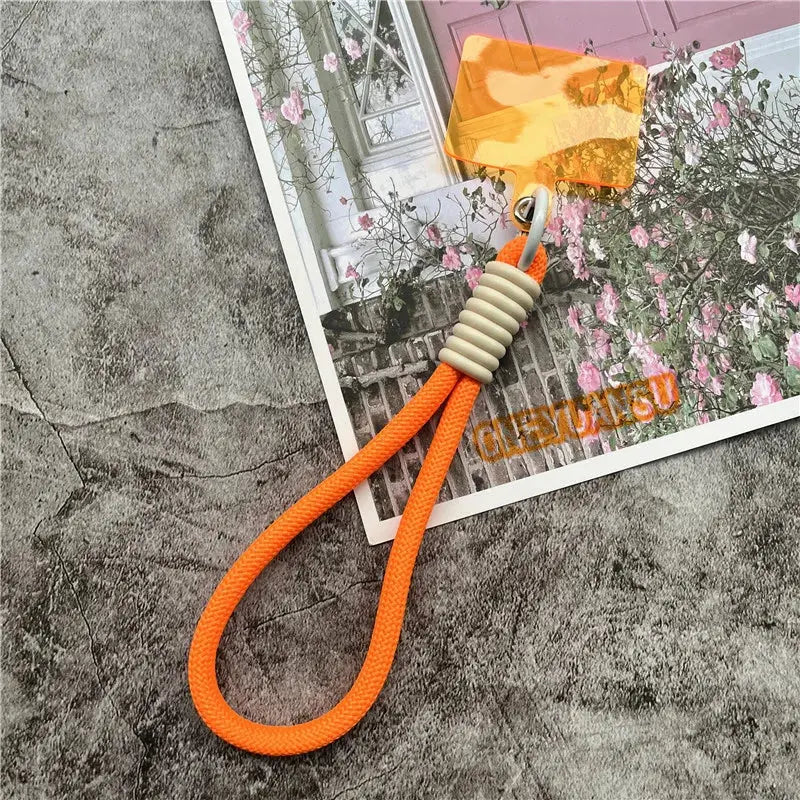 Wrist Strap for Phone Contrasting Colors Lanyard Keys Metal Keyring Accessories With Patch Cellphone Charm Luxury Hand Strap NovaCart
