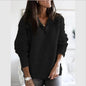 Women's Cable Knit Cardigan Zip Up Sweater Loose Open Front