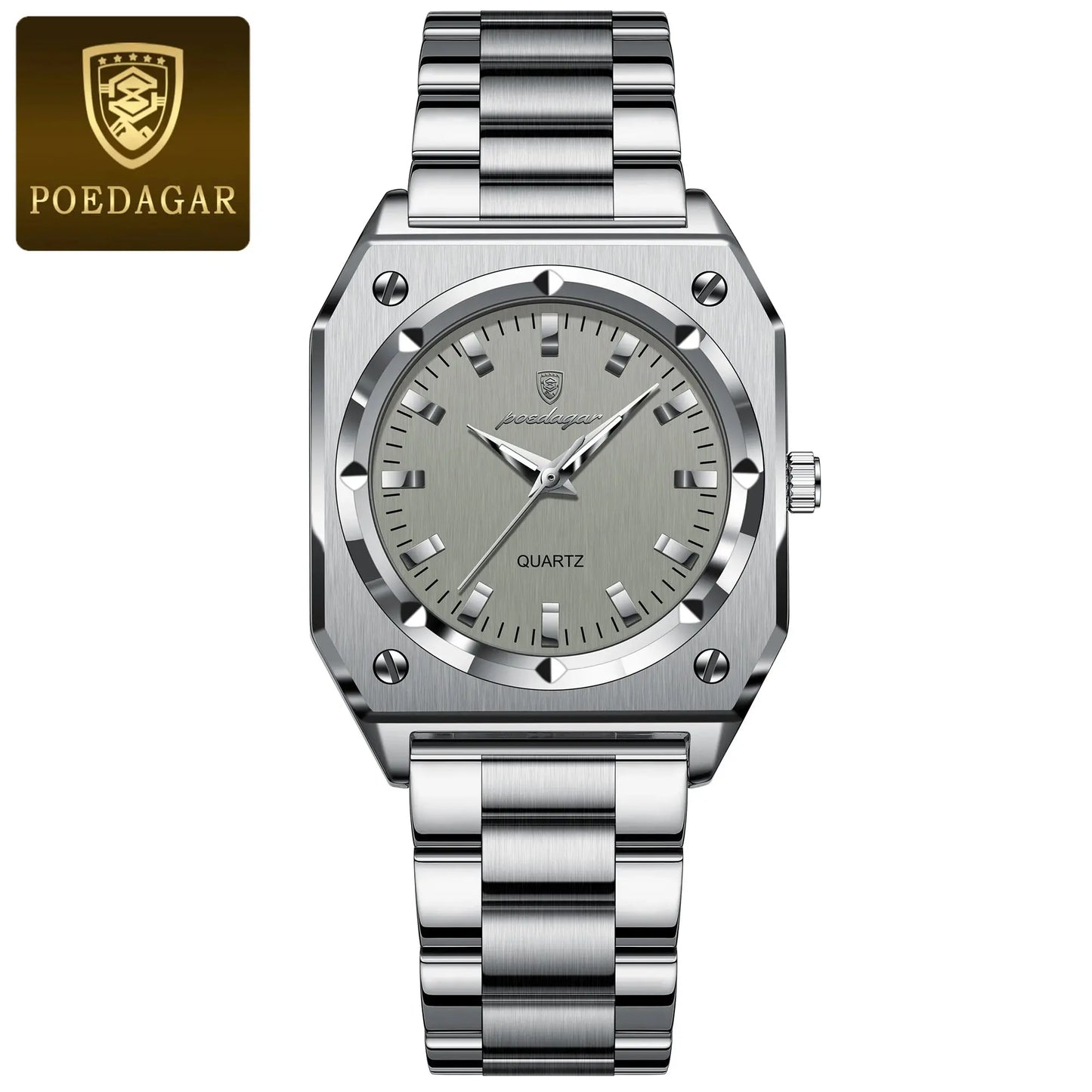 POEDAGAR Luxury Elegant Square Ladies Watch Waterproof Luminous Watch for Woman Stainless Steel Quartz Women's Watches Reloj+box NovaCart