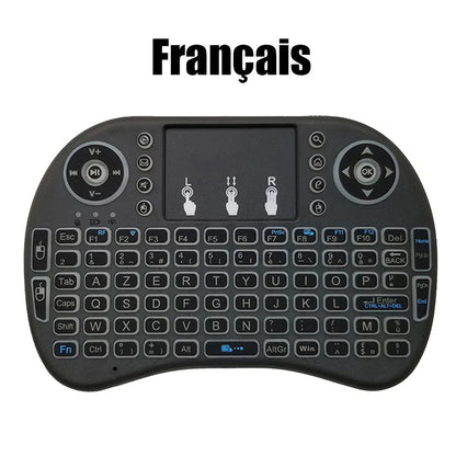 2.4G Air Mouse with Touchpad Keyboard i8 Arabic French Spanish Russian Backlit Mini Wireless Keyboard for PC Android TV Box Pi-Mart