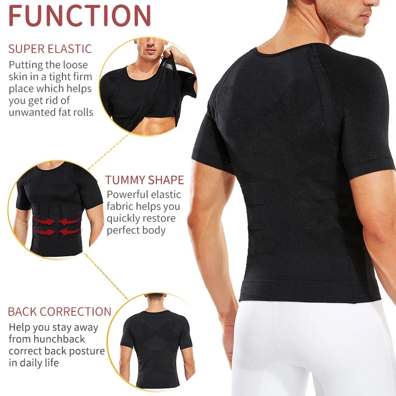 Men Slimming Body Shaper Compression Shirt Gynecomastia Slim Shapewear Belly Shapers Tummy Reducing Tops Waist Trainer Shapewear NovaCart