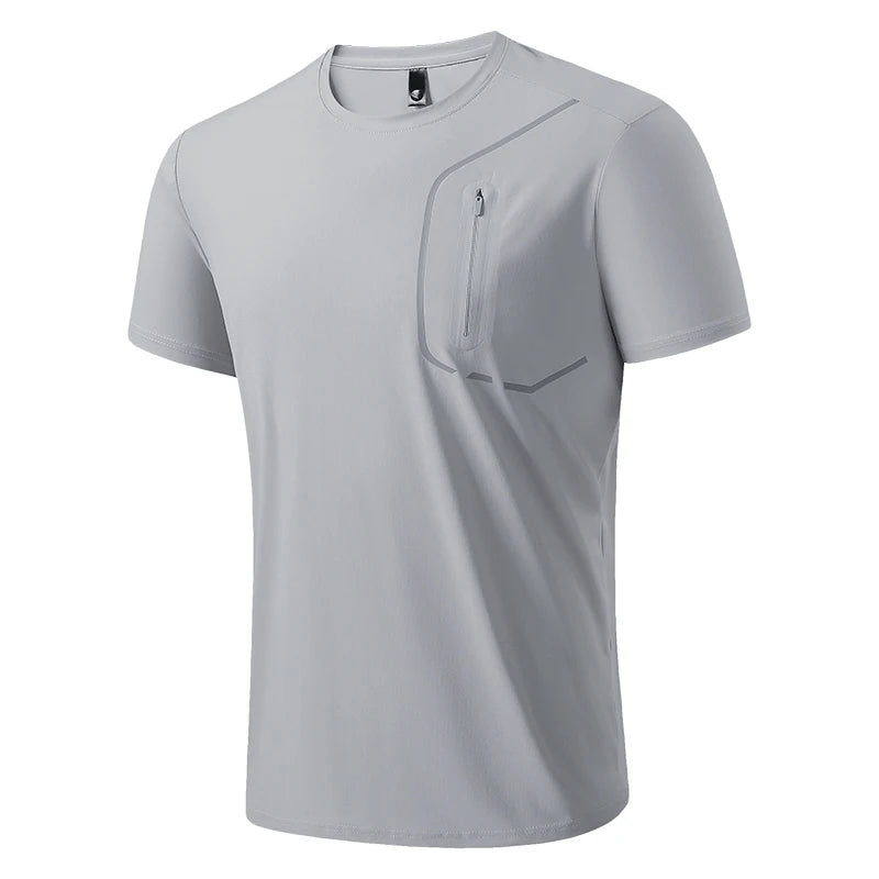 76% Nylon Quick Dry Sport Fashion T Shirt Men'S 2025 Short Sleeves Summer Casual Black OverSize Top Tees GYM Tshirt Clothes NovaCart