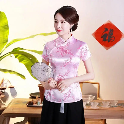 Elegant Ethnic Style Streetwear Cheongsam Qipao Tees Fashion Clothes Tshirts Vintage Shirts for Women Y2k Tops Women Clothing NovaCart