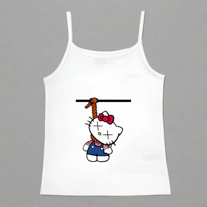 Y2K Hello Kitty Crop Top – Emo Girls Vintage Punk Tank FitiqueFit