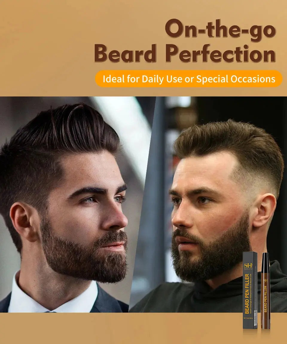 Waterproof Beard Pen Filler Men Moustache Coloring Pen Beard Coloring Filling Enhancer Black Fiber Hair Beard Stuffing Pen Tool NovaCart
