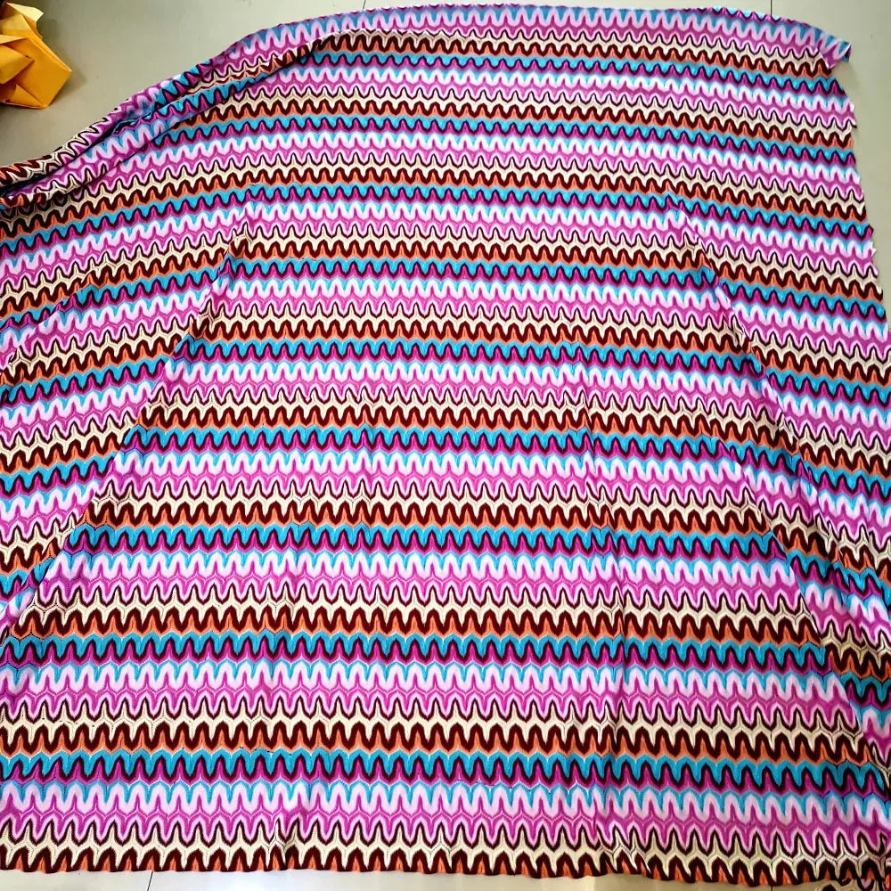 Knitting Lace Fabrics Zig Zag Wave Striped Lace Crochet Mesh Fabric Diy Fashion Cloth 155CM/1078 NovaCart