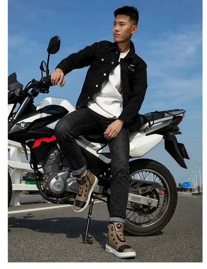 New Motorcycle Boots Men Women Knight Outdoor Riding Anti-slip Spring Sneakers Shoes Bicycle Mountain Racing Road Speed Summer NovaCart