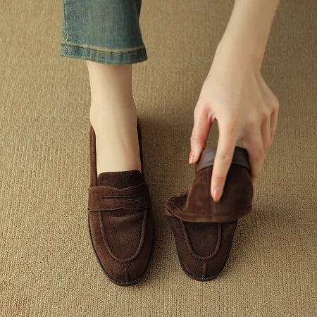 Shoes for Women 2024 Summer Brown Casual Flats Ladies Shoe Fashion Suede Loafers Soft Sole Non-Slip Feminino Zapatos Mujer NovaCart