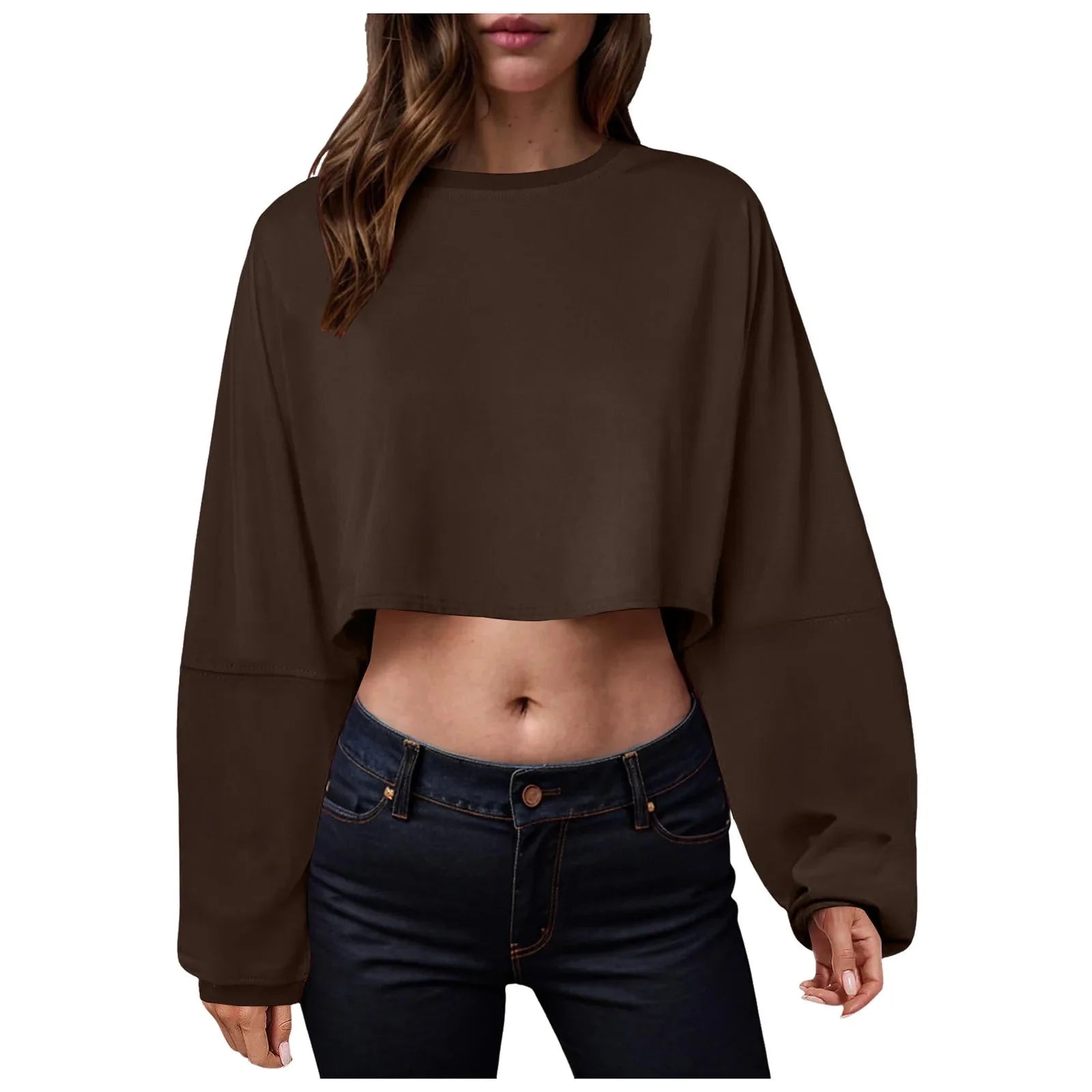🧘‍♀️ Women’s Long Sleeve Loose-Fit Crop Top FitiqueFit