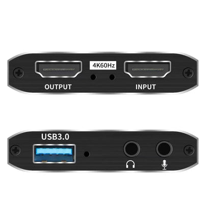 4K USB 3.0 Video Capture Card, HDMI-compatible HDTV Recorder Grabber for Game Recording, PC, Game Audio & Mic Pi-Mart