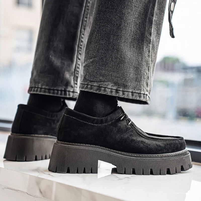 Men's Shoes 2025 Autumn New Style High-heel Thick-soled Loafers, Durable and Retro Casual Shoes, Everyday Street Trend Sneakers NovaCart