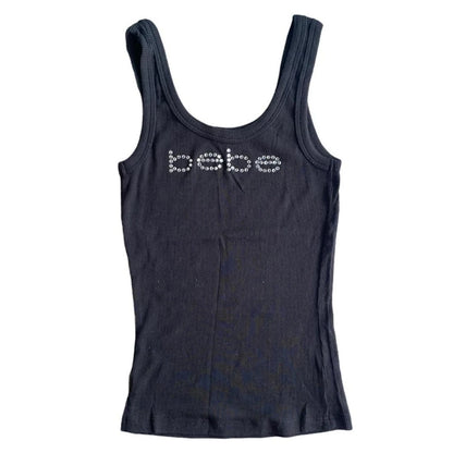 Vintage Sleeveless Tank Top Letters Summer Print Personality Crop top Sleeveless Slim Streetwear Punk Y2K Baby Tee Short Sleeve NovaCart