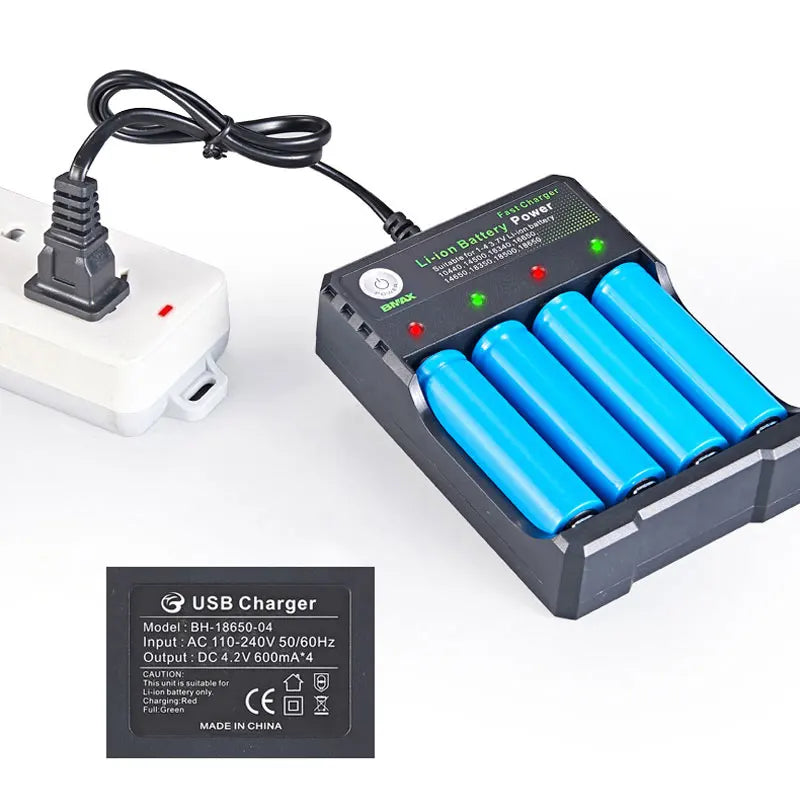 18650 Li-ion Battery Charger 4 Slots AC 110V 220V EU/US Dual For 18650 Charging 3.7V 4.2V Rechargeable Charge for 18500 Pi-Mart
