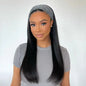 Headband Wig Human Hair Straight Headband Wigs Glueless None Lace Front Wig Brazilian Virgin Machine Made Wigs Headband Half Wig NovaCart