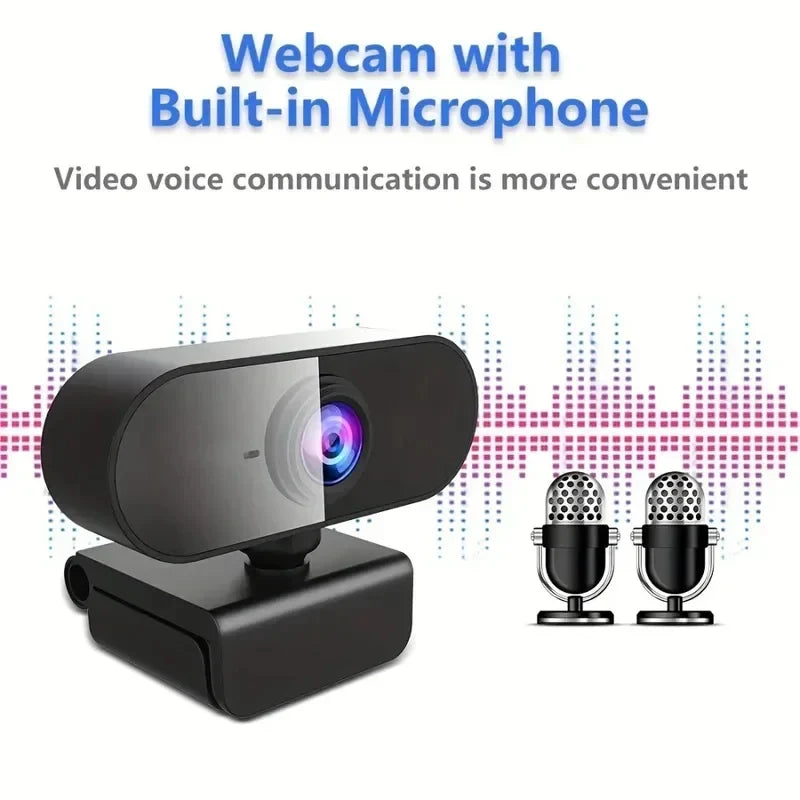 Webcam 1080P Web Cam for Pc Drive-free USB Rotatable Camera with Microphone for Desktop Computer for Video Calling Conference Pi-Mart