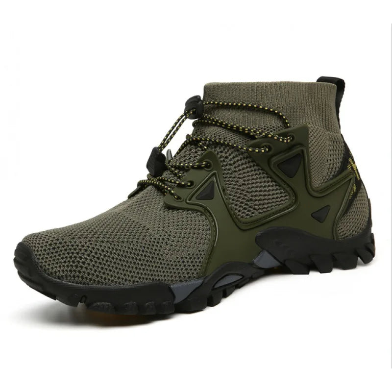 Shoes for Men Walking  2023 Summer New High Top Boots Breathable Mesh Mountaineering Outdoor Comfortable Leisure Travel Sneakers NovaCart
