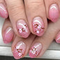 24Pcs Short Square Coffin False Nails Square Fake Nails with Glue French Glitter Wearable Acrylic Nails Set Press on Nail Tips NovaCart