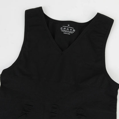 Men's Body Shaper Slimming Shirt V Neck Tummy Vest Compression Base Layer Slim Muscle Tank Top Shapewear NovaCart