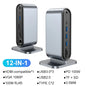 USB C Docking Station PD 100W USB C HUB Type C to HDMI-Compatible Adapter 4K 30Hz VGA RJ45 USB 3.0 HUB USB Splitter for MacBook Pi-Mart
