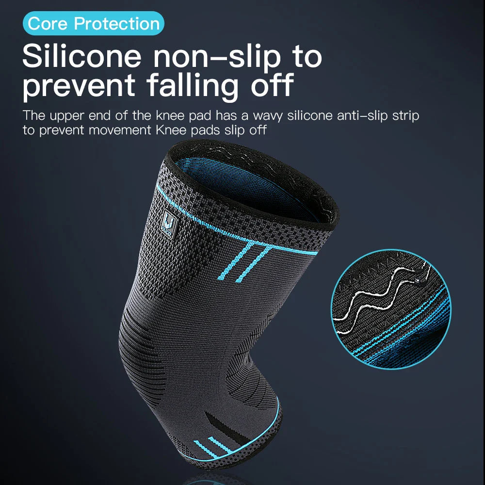 1 Pc Elastic Breathable Compression Knee Support Sleeve for Basketball Running Cycling Pi-Mart