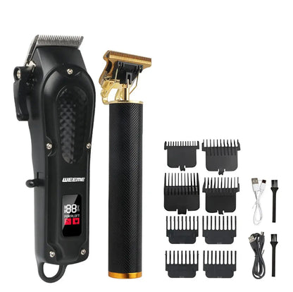T9 Vintage Men's Electric Hair Clipper Beard Trimmer/Rechargeable Hair Cutting Machine With Nose Hair Trimmer Kit Boyfriend Gift NovaCart