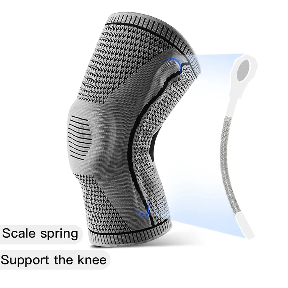 1PC Silicone Knee Pads Strap Patella Medial Support Meniscus Compression Knee Braces for Running Sport Knee Protection Pi-Mart