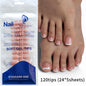 120pcs/Box French Tip Press-On Toenails Pink Color System Square Shape Foot Nails Short Length Glossy Finish False Toe Nails Set NovaCart