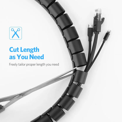 Flexible 2M 16/10mm Spiral Cable Wire Protector Tube Clip for Computer Cord Organizer Management Tools Protective Pi-Mart