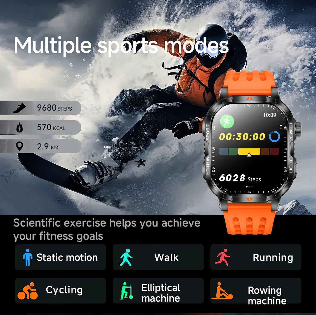 2026 New Men Sport Smart Watch 2.01" HD Screen Bluetooth Call 1400mAh Fitness Tracker Heart Rate/Sleep Monitor for Android IOS NovaCart