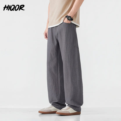 HIQOR Spring Men's American Retro Casual Pants Man Summer Sweatpants Joggers Track Pants Fashion Casual Loose Wide Leg Trousers NovaCart