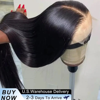 Human Hair Brazilian 4x4 Glueless Put on and go Wig 36 38 40 Inch 13x4 13x6 HD Transparent Bone Straight Lace Frontal Wigs NovaCart