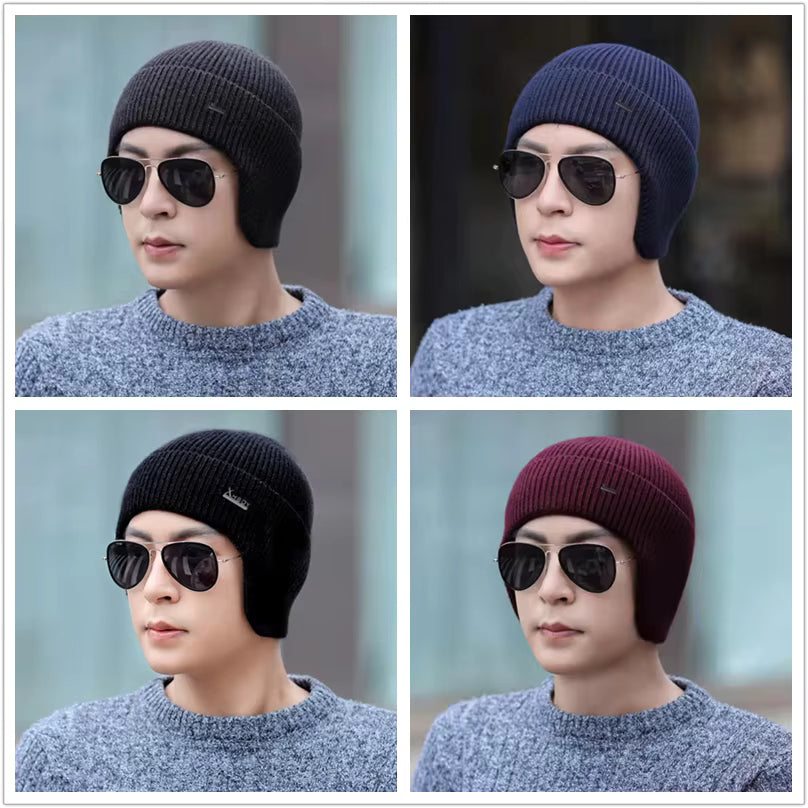 Fleece-Lined Earflap Cap – Warm Winter Outdoor Beanie FitiqueFit