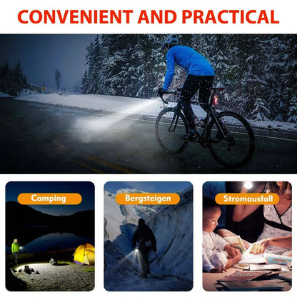Bike Light Set Front Light with Taillight USB Rechargeable Easy to Install 3 Modes Bicycle Accessories for the Bicycle Road MTB Pi-Mart